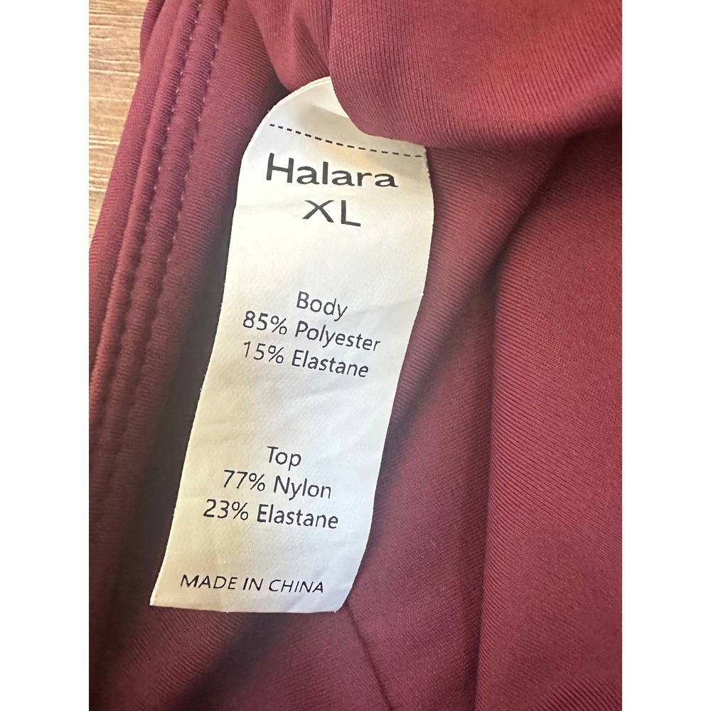 Halara Breezeful XL Burgundy V Neck Romper Activewear Sporty Resort Chic - Picture 7 of 9